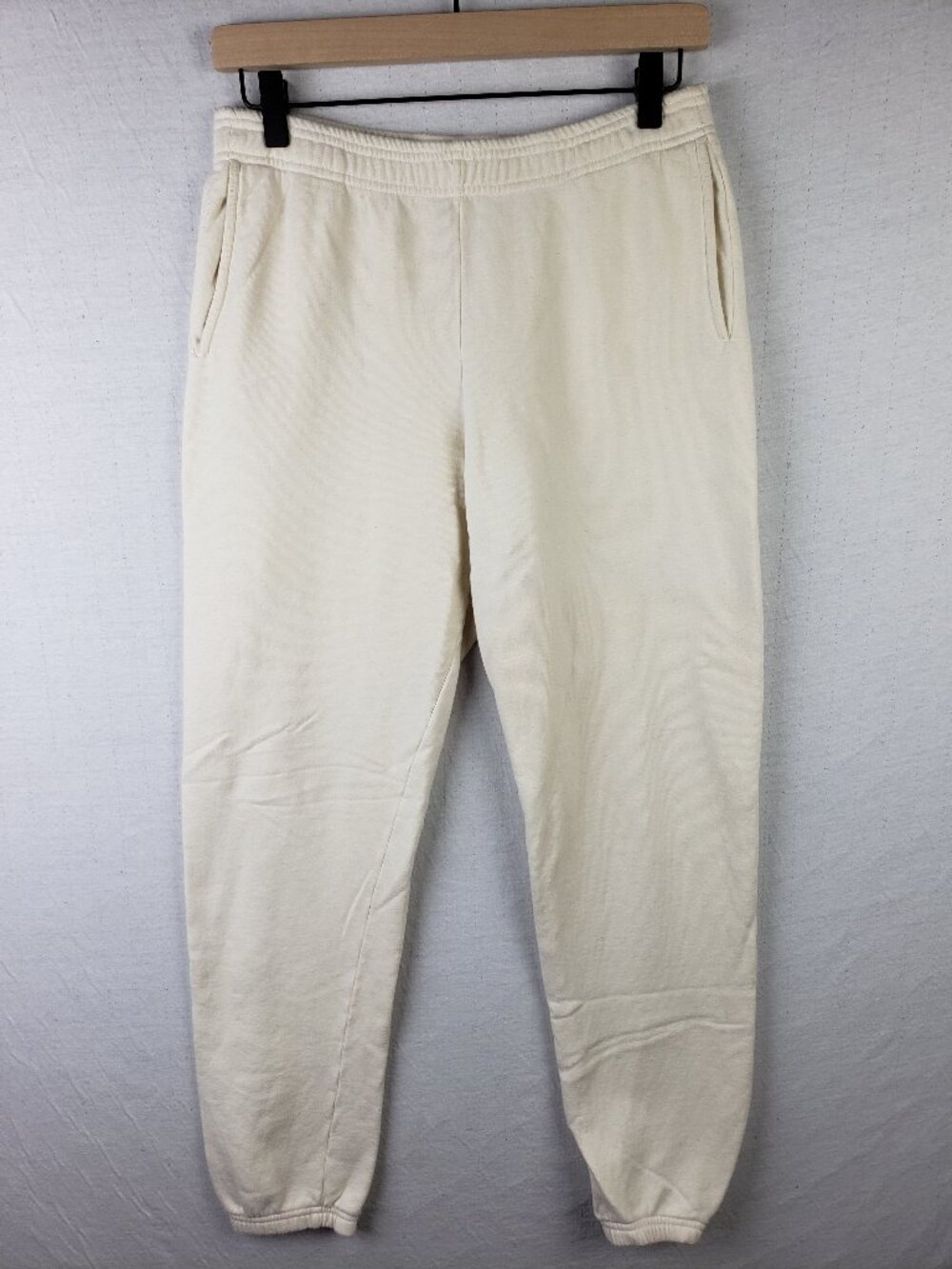 Stateside Joggers Sweatpants Ivory Cream Cotton Minimalist size M